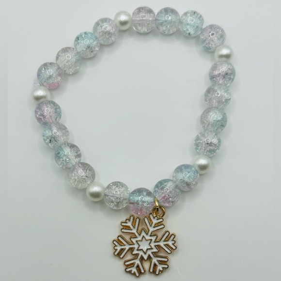 ❄️Handmade Sparkling Pastel Snowflake Bracelet❄️ - Picture 2 of 6